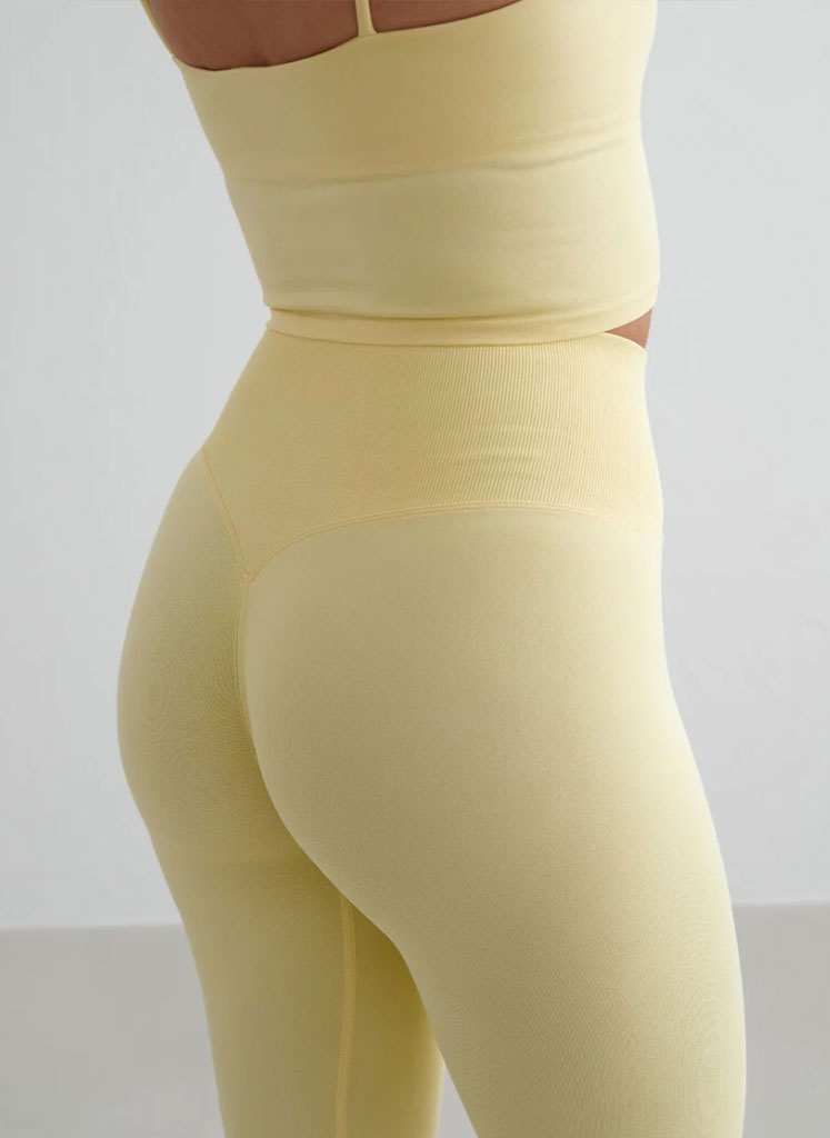 Top Spalline Fini + Shape Leggings - Lemon
