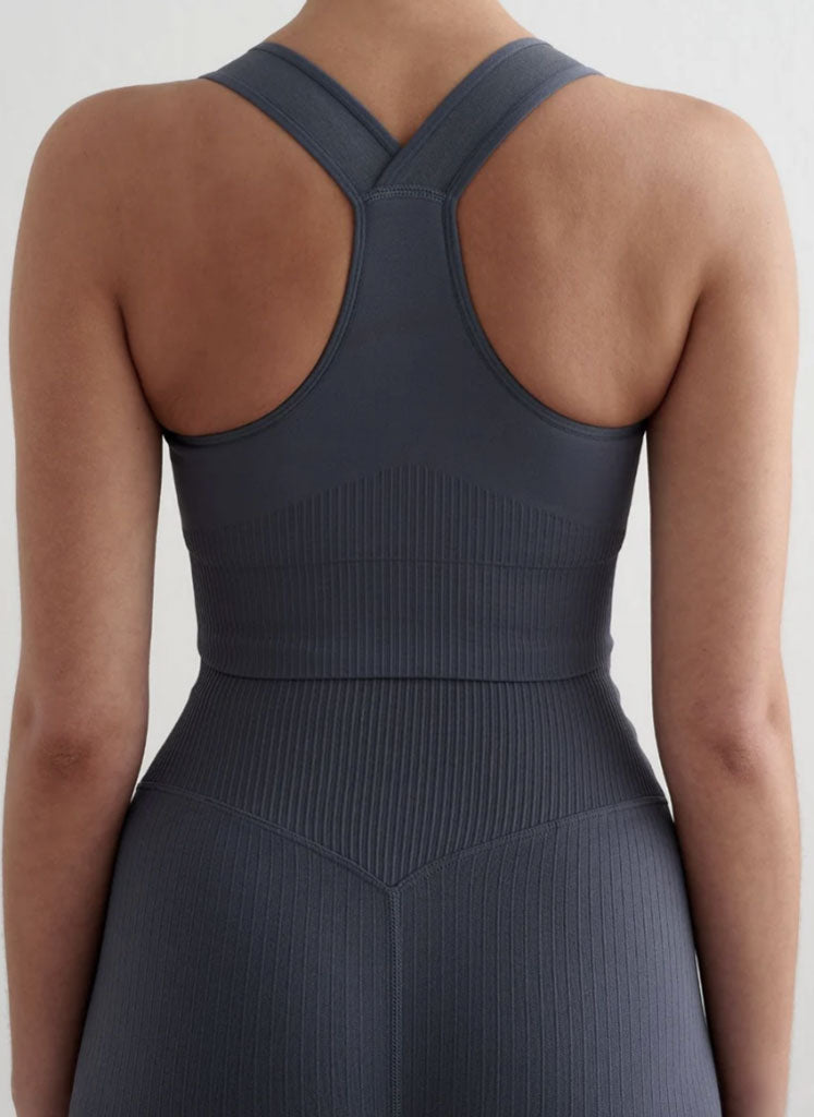 Top Incrocio Doppio + Shape Leggings - Blu Scuro