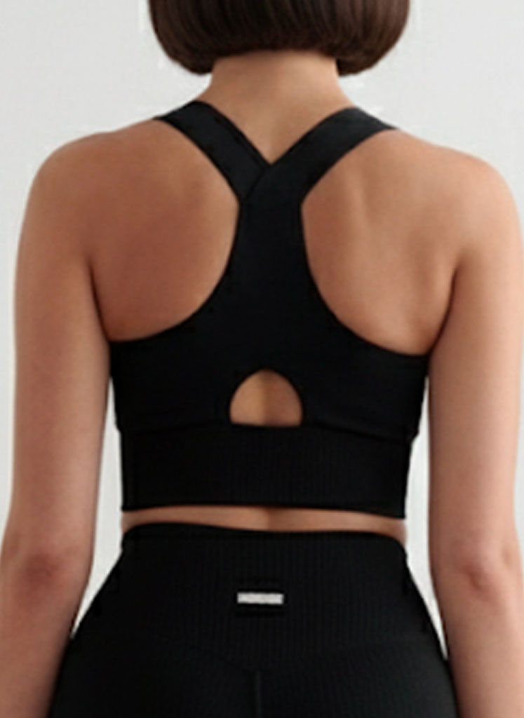 Top Incrocio Doppio + Shape Leggings - Nero