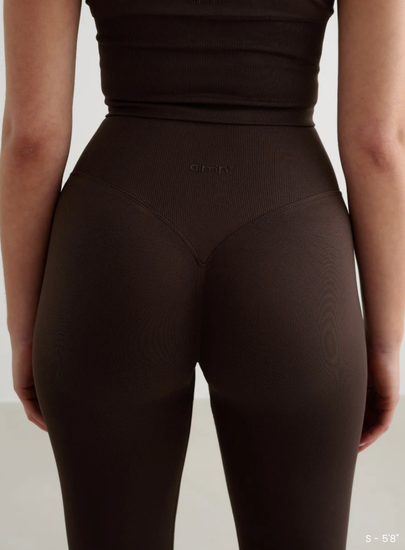 Top Incrocio Spalline Fini + Shape Leggings - Cioccolato