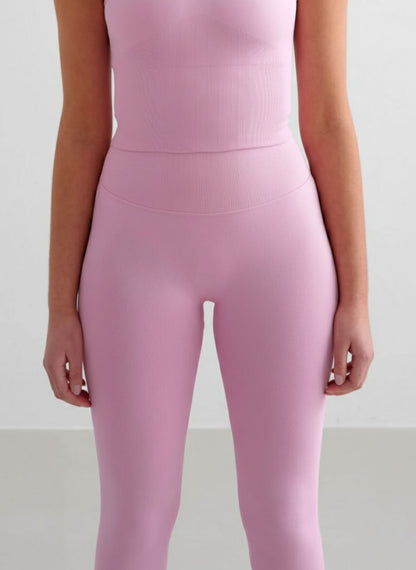 Crop Top Vogatore + Shape Leggings - Rosa