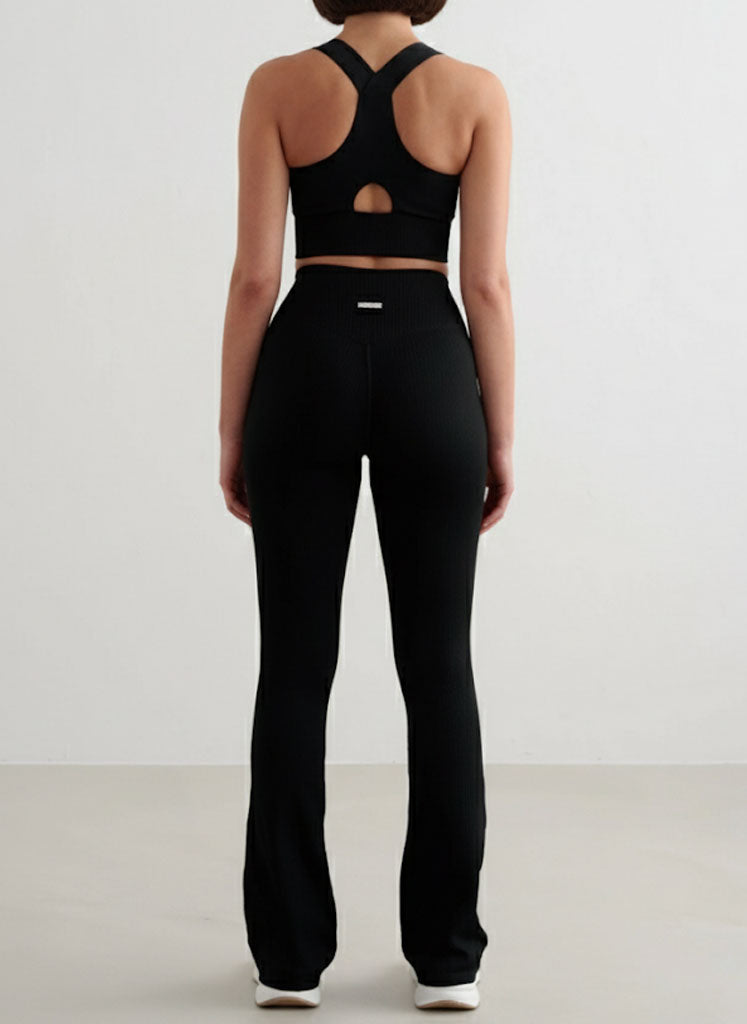 Top Incrocio Doppio + Shape Leggings - Nero