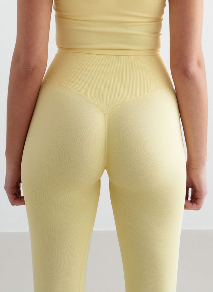 Top Spalline Fini + Shape Leggings - Lemon