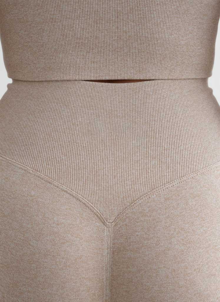 Top Incrocio Spalline Fini + Shape leggings - Beige