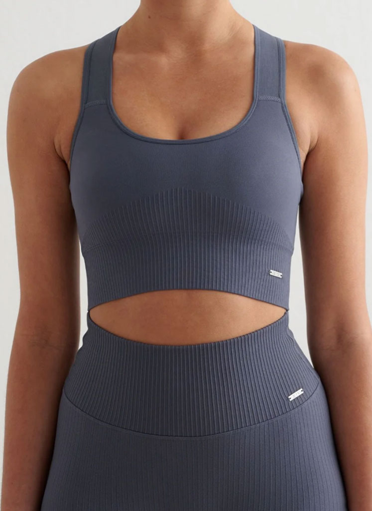 Top Incrocio Doppio + Shape Leggings - Blu Scuro